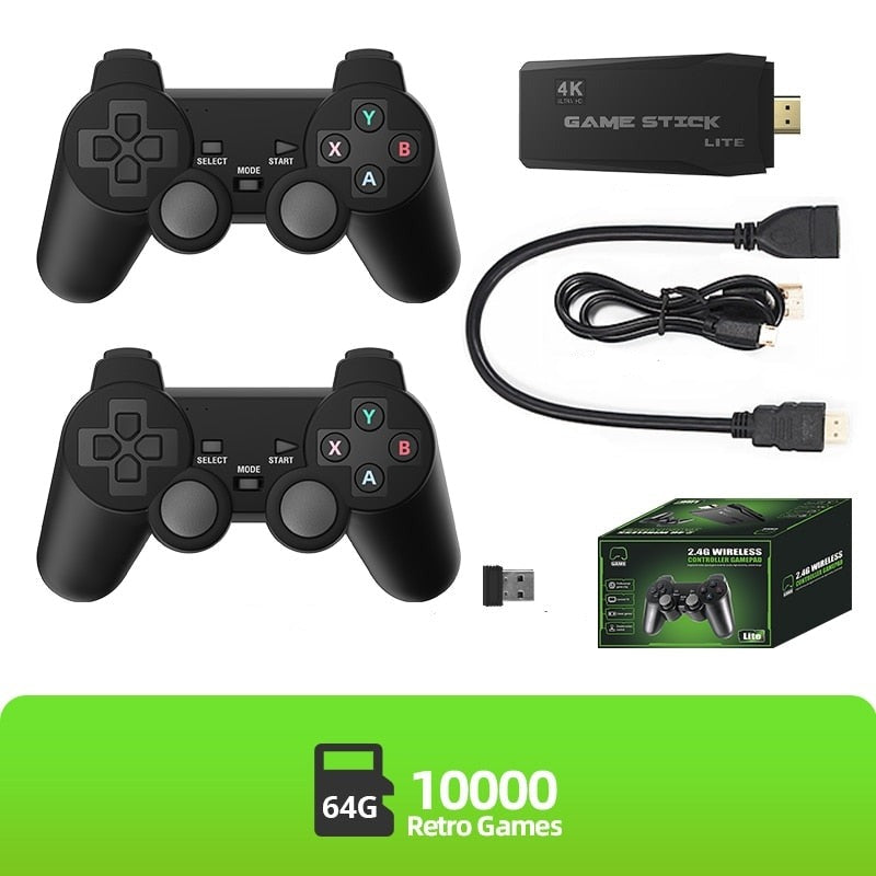 Game Stick Retrô 4k - Com 10.000 Jogos e 64GB